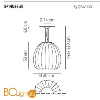 Подвесной светильник Axo Light Muse SP MUSE 60 SPMUSE60BCXXE27 - Схема