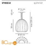 Подвесной светильник Axo Light Muse SP MUSE 60 SPMUSE60BCXXE27 - Схема