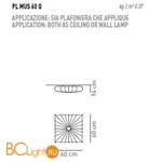 Настенно-потолочный светильник Axo Light Muse PL MUS 60 Q PLMUS60QBCXXE27 - Схема