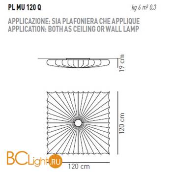 Настенно-потолочный светильник Axo Light Muse PL MU 120 Q PLMU120QBCXXFLE - Схема