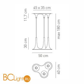 Подвесной светильник Axo Light Nafir SP NAFIR 3 BC BC SPNAFIR3BCBCGU1 - Схема