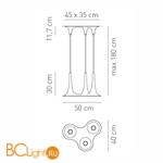 Подвесной светильник Axo Light Nafir SP NAFIR 3 BC BC SPNAFIR3BCBCGU1 - Схема