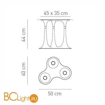Потолочный светильник Axo Light Nafir PL NAFIR 3 BC OR PLNAFIR3BCORGU1 - Схема