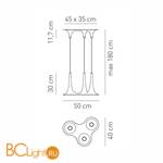 Подвесной светильник Axo Light Nafir SP NAFIR 3 SPNAFIR3BRBCGU1 - Схема