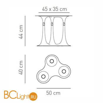Потолочный светильник Axo Light Nafir PL NAFIR 3 PLNAFIR3BRBCGU1 - Схема