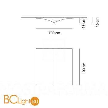 Настенно-потолочный светильник Axo Light Nelly Straight PL NE S 100 PLNES100FAXXE27 - Схема