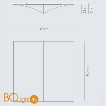 Настенно-потолочный светильник Axo Light Nelly Straight PL NE S 140 PLNES140FAXXE27 - Схема