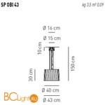Подвесной светильник Axo Light Obi SP OBI 43 BC SPOBI43XBCCRE27 - Схема