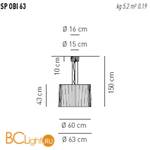 Подвесной светильник Axo Light Obi SP OBI 63 TA SPOBI63XTACRE27 - Схема