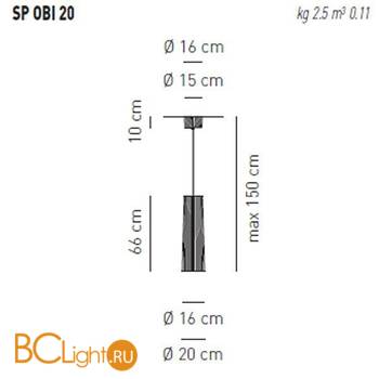 Подвесной светильник Axo Light Obi SP OBI 20 Nero SPOBI20XNECRE27 - Схема