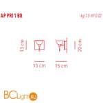 Бра Axo Light Primula AP PRI 1 BR APPRI1BRCSCR12V - Схема