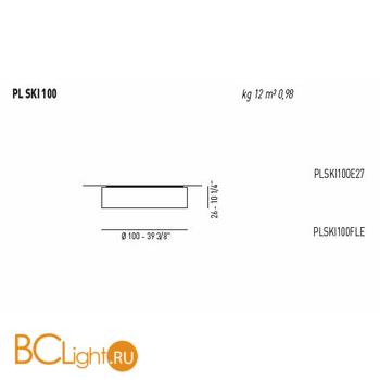 Потолочный светильник Axo Light Skin PL SKI 100 Bianco avorio / Bianco PLSKI100FLEBABC - Схема