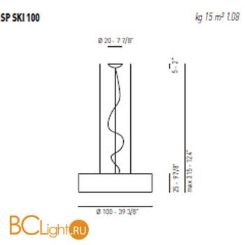 Подвесной светильник Axo Light Skin SP SKI 100 Nero / Bianco SPSKI100FLENEBC - Схема