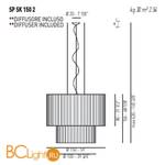 Подвесной светильник Axo Light Skirt SP SK 150 2 Nero/Bianco SPSK150212VNEBC - Схема