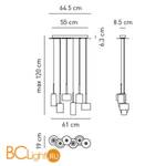 Подвесной светильник Axo Light Spillray SP SPILL 6 Cristallo SPSPILL6CSCR12V - Схема