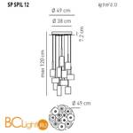 Подвесной светильник Axo Light Spillray SP SPIL 12 Cristallo SPSPIL12CSCR12V - Схема