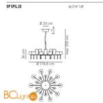 Люстры Axo Light Spillray SP SPIL 20 Grigio SPSPIL20GRCR12V - Схема