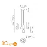 Подвесной светильник Axo Light Spillray SP Spill 3 SPSPILL3ARCR12V - Схема
