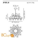 Люстра Axo Light Spillray SP SPIL 30 SPSPIL30RSCR12V - Схема
