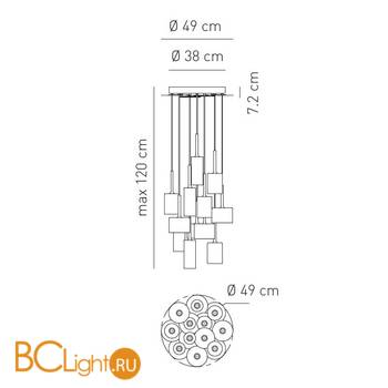 Подвесной светильник Axo Light Spillray SP SPIL 12 SPSPIL12BRCR12V - Схема