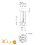 Подвесной светильник Axo Light Spillray SP SPIL 12 SPSPIL12BRCR12V - Схема