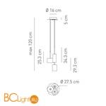 Подвесной светильник Axo Light Spillray SP SPILL 3 SPSPILL3BRCR12V - Схема