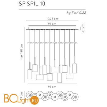 Подвесной светильник Axo Light Spillray SP SPIL 10 SPSPIL10BRCR12V - Схема