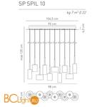 Подвесной светильник Axo Light Spillray SP SPIL 10 SPSPIL10BRCR12V - Схема
