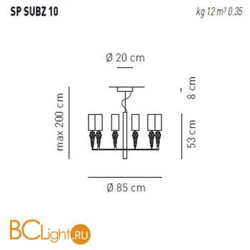 Люстры Axo Light Subzero SP SUBZ 10 Vaniglia SPSUBZ10VACRE14 - Схема