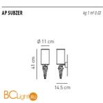 Бра Axo Light Subzero AP SUBZER Bianco APSUBZERBCCRE14 - Схема
