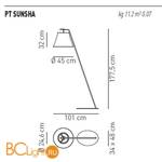 Торшер Axo Light Sunshade PT SUNSHA Sabbia PTSUNSHASAGRE27 - Схема