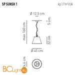 Подвесной светильник Axo Light Sunshade SP SUNSH 1 Bianco SPSUNSH1BCGRE27 - Схема