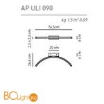 Настенный светильник Axo Light U-Light AP ULI 090 AP ULI 090 LED RU XX - Схема