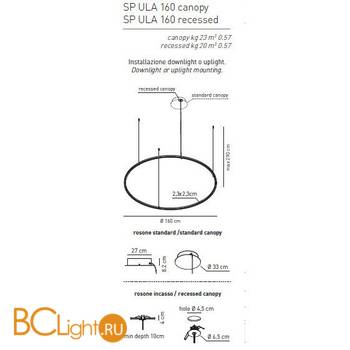 Подвесной светильник Axo Light U-Light SP ULA 160 LED RU XX - Схема