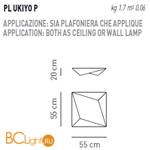 Настенно-потолочный светильник Axo Light Ukiyo PL UKIYO P Bianco/Bianco PLUKIYOPBCXXE27 - Схема