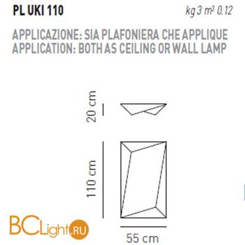 Настенно-потолочный светильник Axo Light Ukiyo PL UKI 110 Bianco/Nero PLUKI110BNXXE27 - Схема
