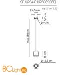 Подвесной светильник Axo Light Urban & Urban mini SP URBA P I BC XX LED - Схема