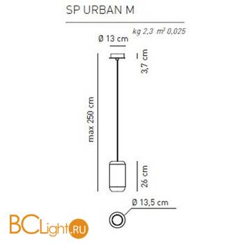Подвесной светильник Axo Light Urban SP URBAN M BR XX LED - Схема