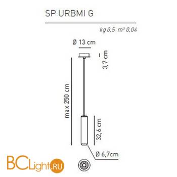 Подвесной светильник Axo Light Urban & Urban mini SP URMI G I BR XX LED - Схема
