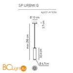 Подвесной светильник Axo Light Urban & Urban mini SP URMI G I BR XX LED - Схема