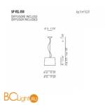 Подвесной светильник Axo Light Velvet SP VEL 070 Burgundy / Bianco SPVEL050E27RBBC - Схема