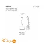 Подвесной светильник Axo Light Velvet SP VEL 070 Bianco Avorio / Bianco SPVEL070E27BABC - Схема