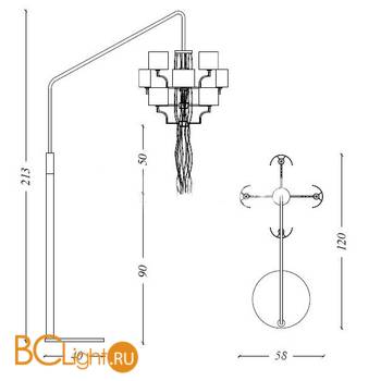 Торшер Baga Bespoke Eccentrica EC13 M20 | T12 cat. C - Схема