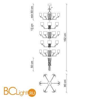 Люстра Baga Bespoke Eccentrica EC03 + 4x EC04 M15 | T10 cat. B - Схема