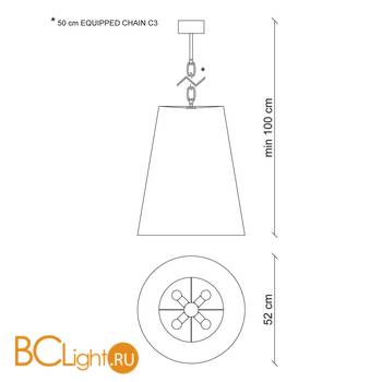 Подвесной светильник Baga Bespoke Preziosa PZ01 White nickel | T28 cat. E - Схема