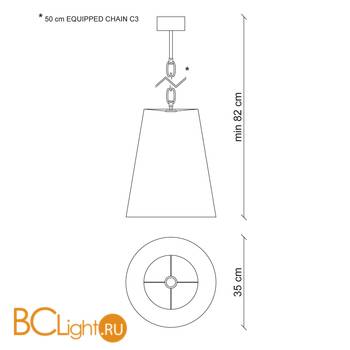 Подвесной светильник Baga Bespoke Preziosa PZ02 Gold | T12 cat. C - Схема