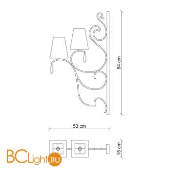 Бра Baga Bespoke Raffinata RA03 M02 | T28 cat. E - Схема