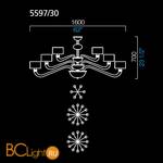 Люстра Barovier&Toso Alexandria 5597/30/LQ/BB - Схема