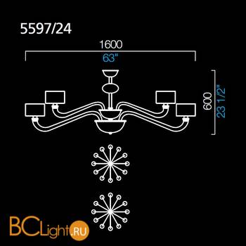 Люстра Barovier&Toso Alexandria 5597/24/IC/BB - Схема