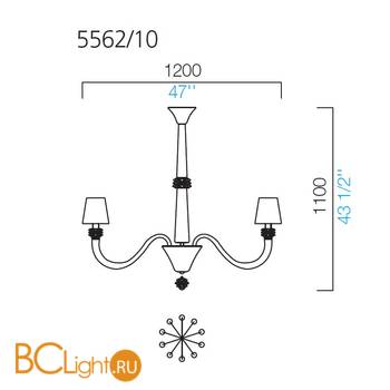 Люстра Barovier&Toso Amsterdam 5562/10/RS/BB - Схема